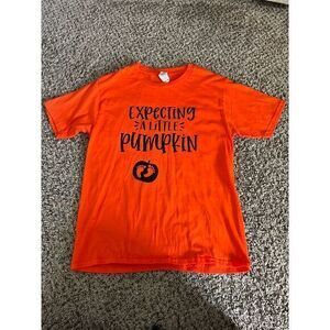 "Expecting a‎ little pumpkin" Orange shirt size small